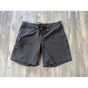 Maui Rippers Men's Black Boardshorts Size 14 Lifeguard Stretch Beach Swim Trunks